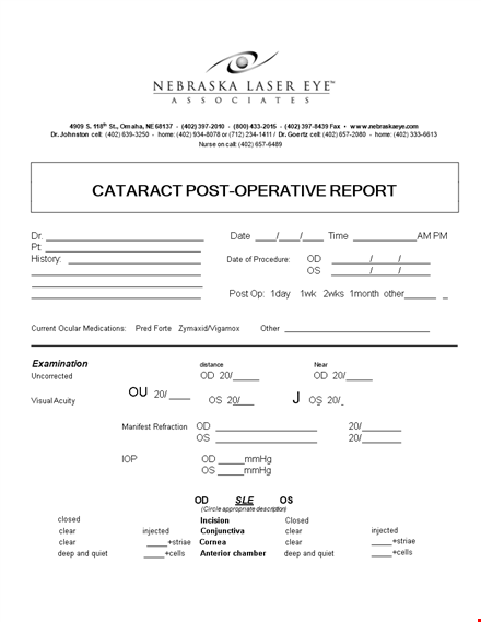 post operative template