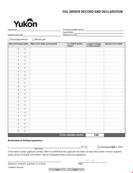 driver's daily log - simplify your driving experience template