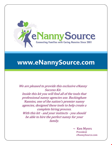 nanny application template template