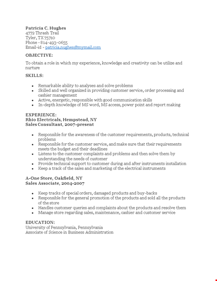 sales consultant job resume template