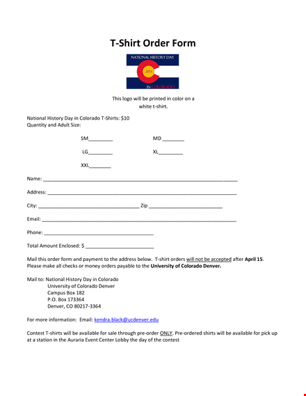 order printable t-shirts in colorado template