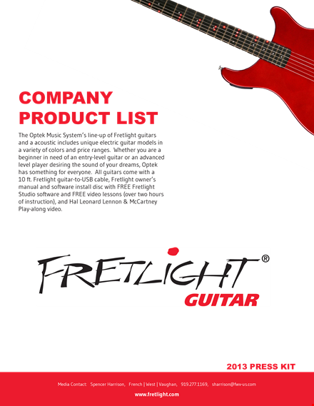 product list template for company | guitar learning | fretlight guitars template