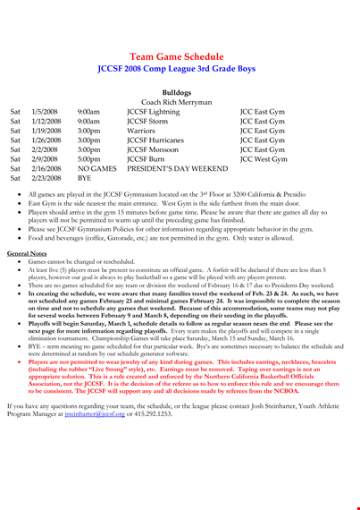 check out our game schedule for march and playoffs - join us for exciting games! template