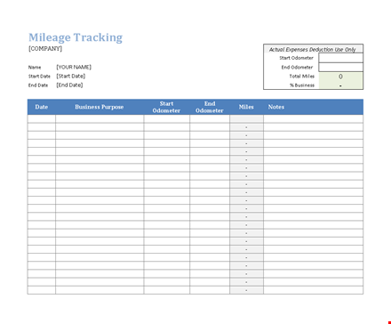 keep track of your mileage with our mileage log template - download now! template