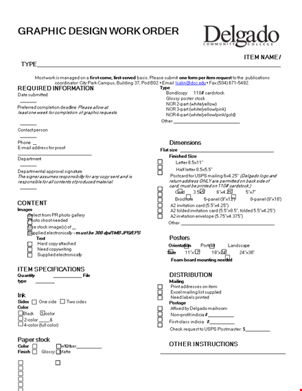 design work order form template
