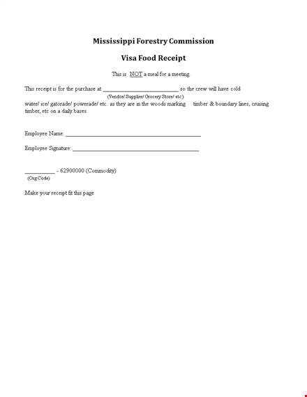 food bill and receipt templates for employee tracking - mississippi timber and forestry template