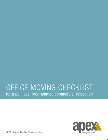 office moving checklist template template