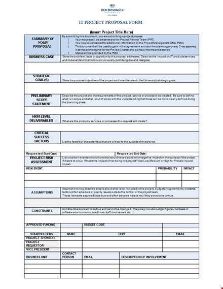customizable project proposal template for technology with impact template