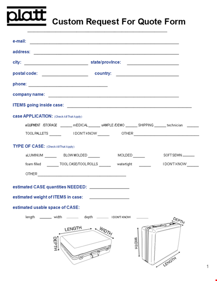 get a custom quote for your document needs - request for quote template