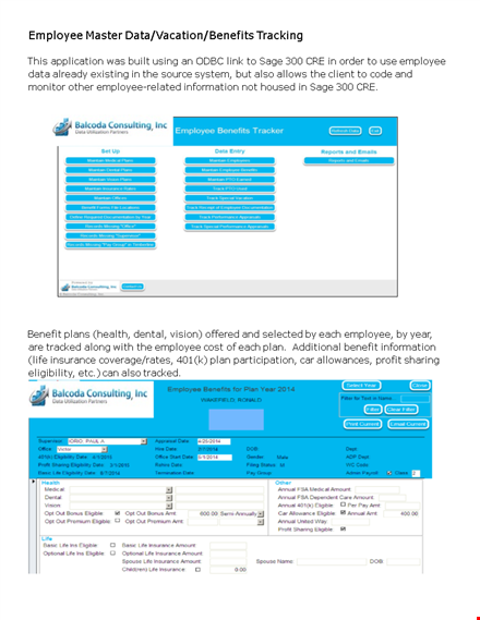 automatically track employee vacation and benefits template