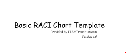 create and implement raci chart - basic guide | itsm transition template