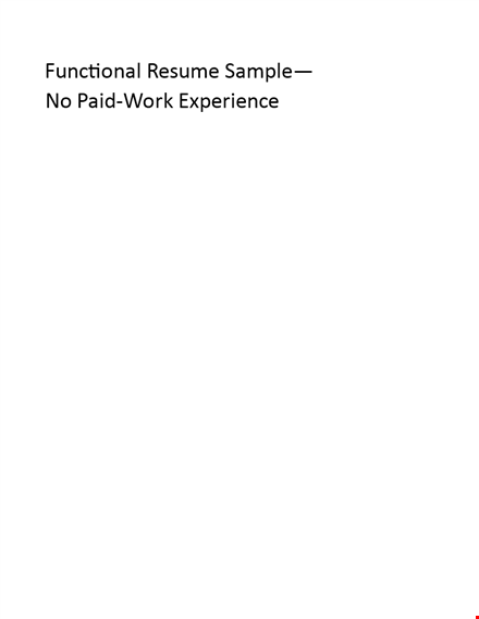 sample construction resume: functional work experience, assisted with experience template