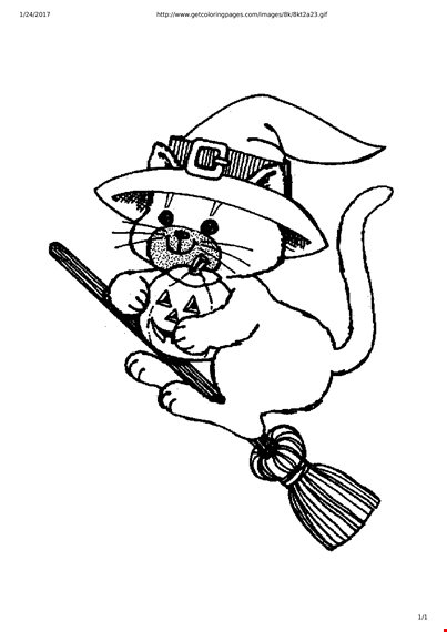 halloween cat coloring page template