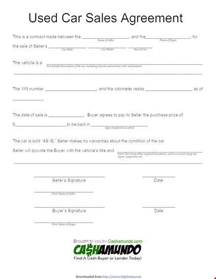 buy or sell your vehicle with ease - vehicle purchase agreement template