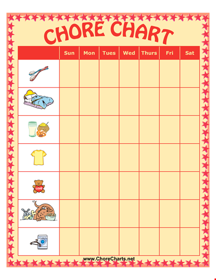 chore chart for toddlers template