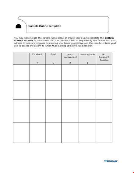 grading rubric template - learning objective | seo optimized template