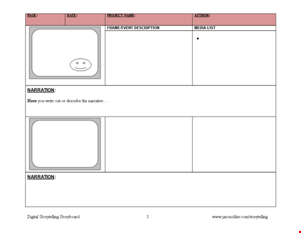 create engaging narratives with our story board project description template