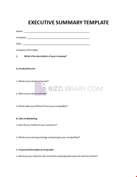 executive summary template