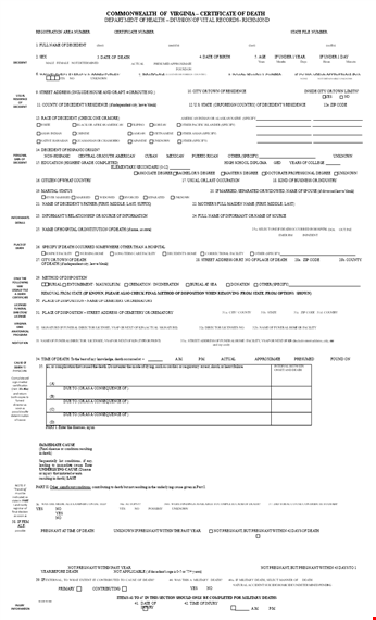 death certificate format template template