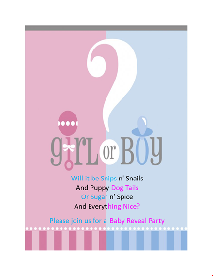customize your gender reveal invitation with this printable template template
