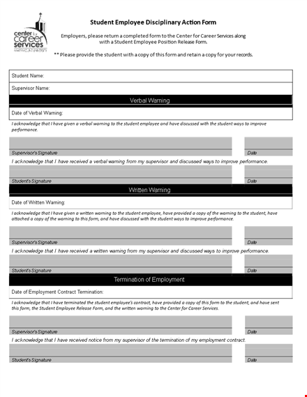 effective disciplinary action with our student disciplinary action form template