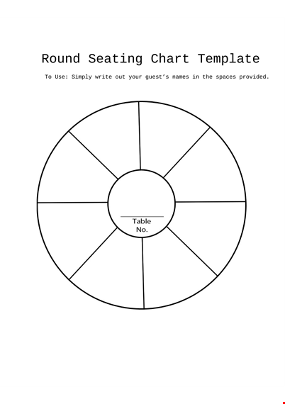 round seating chart template - customize and download template
