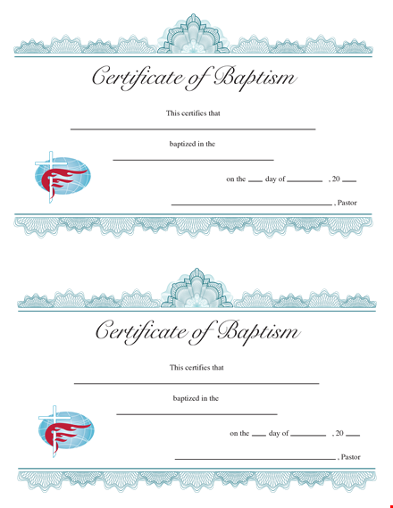 printable baptism certificate template