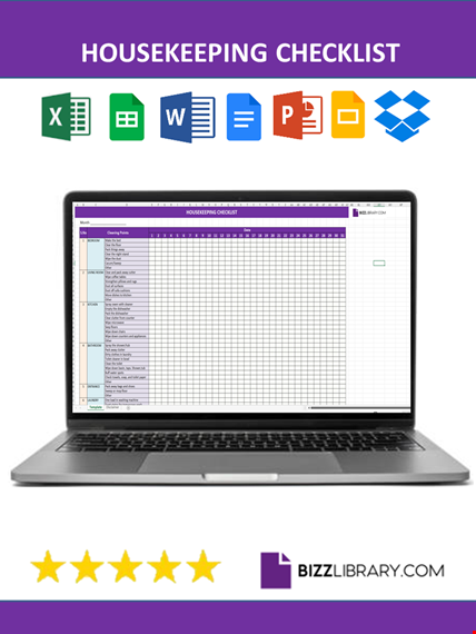housekeeping checklist template