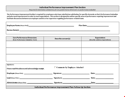 improve employee performance with our performance improvement plan template template