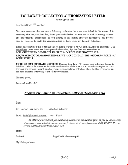 follow up collection letter template template