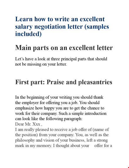 salary negotiation letter: how to craft an effective letter to negotiate your salary offer template
