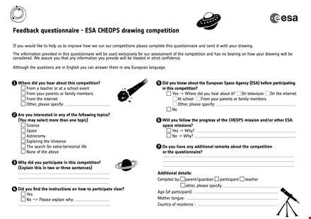 feedback questionnaire template - create a competition and gather invaluable feedback template