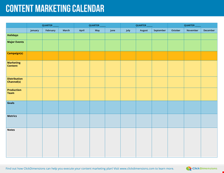 content marketing calendar template template