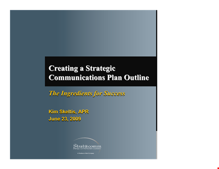 strategic communication plan outline template