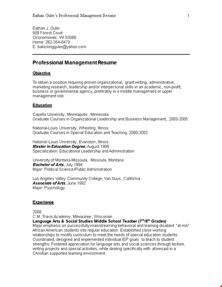 professional resume references example template