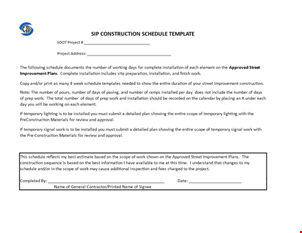 free construction schedule template excel template