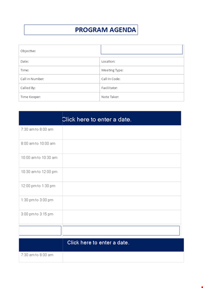 program agenda template - customize and organize your events template