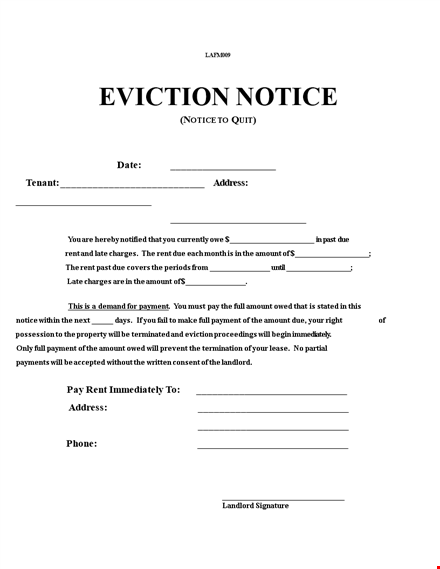 eviction notice to quit template template