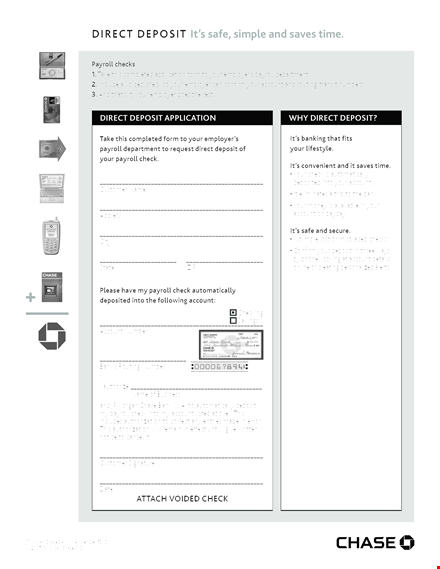 chase direct deposit form template template