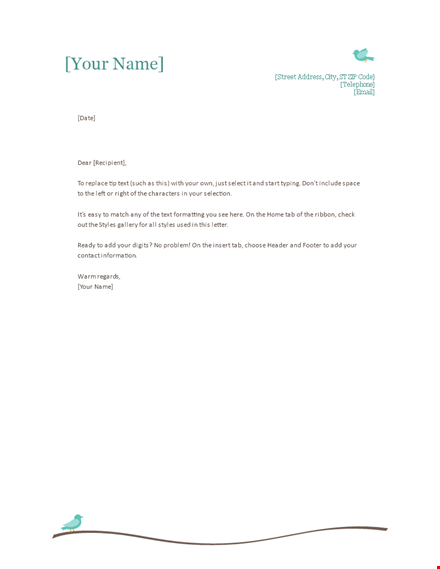 free personal letterhead samples template