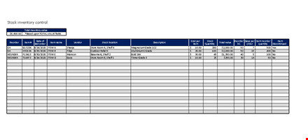 stock inventory control template excel free | bizzlibrary template