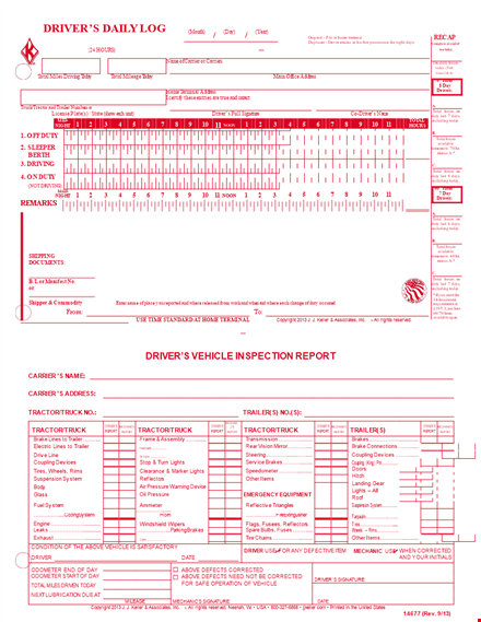 today's drivers daily log report: total hours logged by drivers template