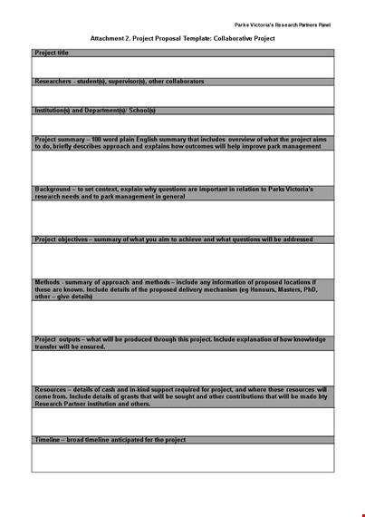 project proposal template - includes project details and summary template
