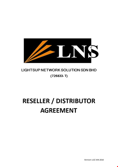 distribution agreement template