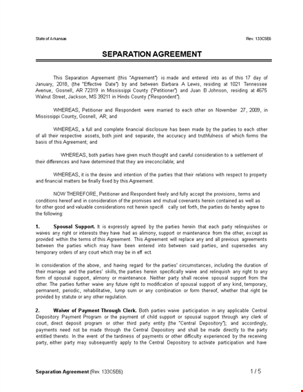 separation agreement template - create a legal separation agreement with ease template