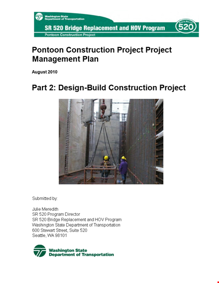construction project management plan template