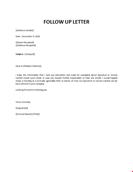 follow up message email template