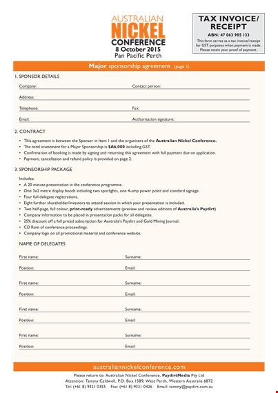 tax invoice receipt template