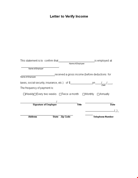 get your income verified - letter template for employee and employer template