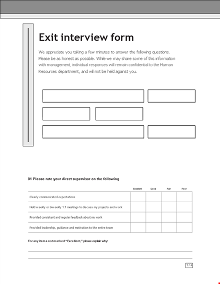 exit interview template for an excellent goodbye | company name template